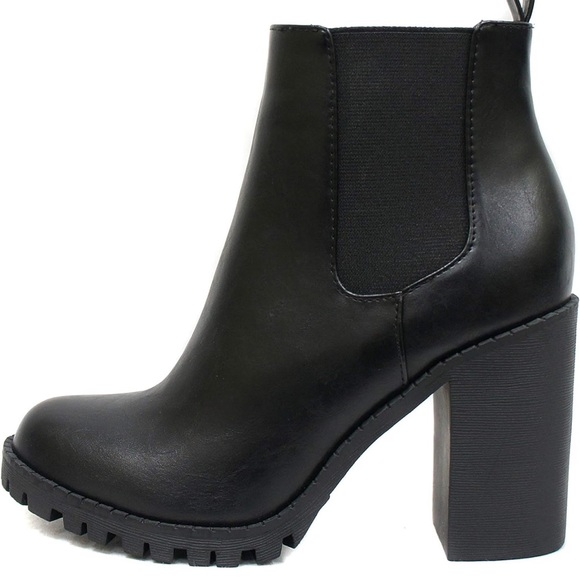 Soda Ankle Boot w/Lug Sole Elastic Gore and Chunky Hee - Picture 1 of 10